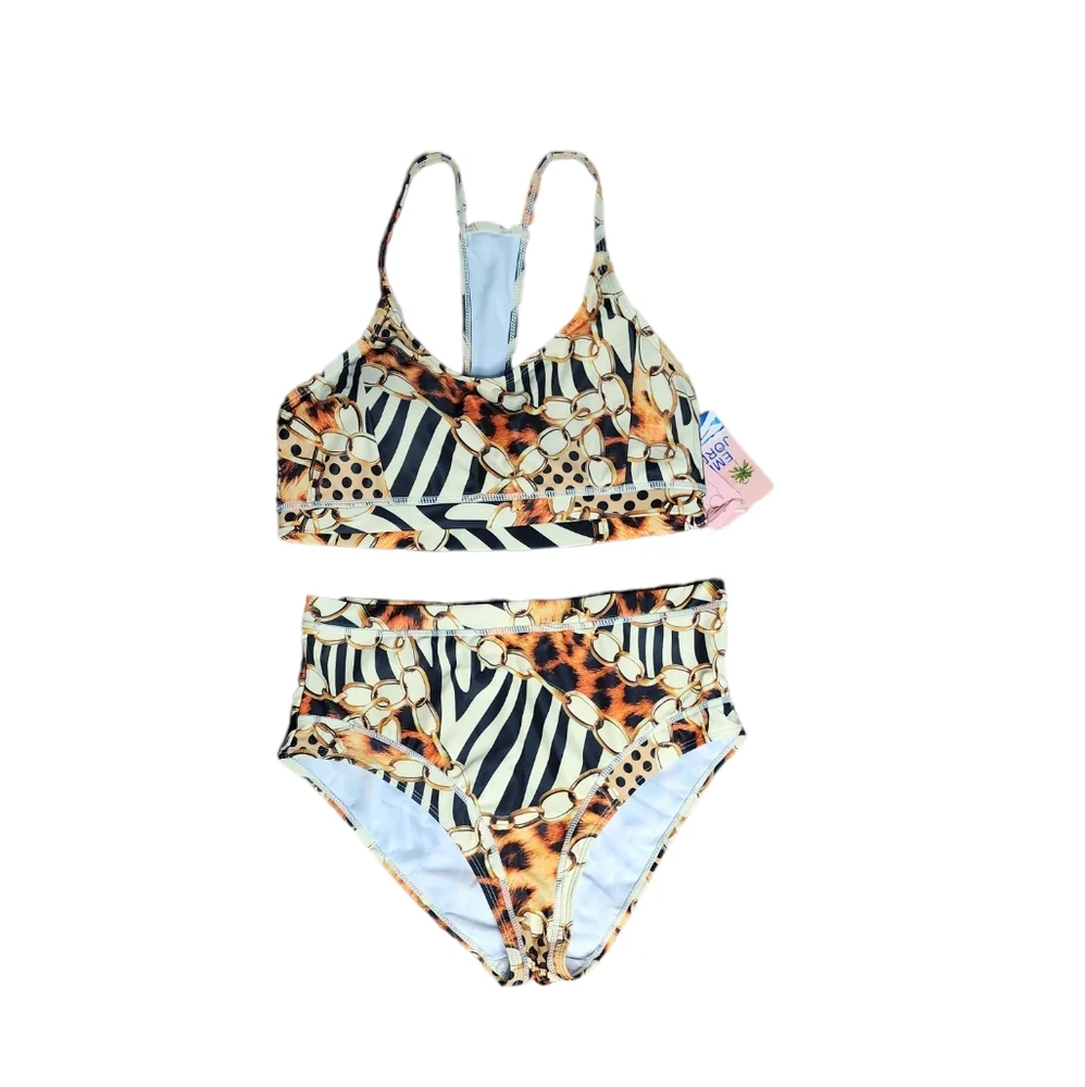 Emma Jordan women's printed 2 piece Swimwear size L